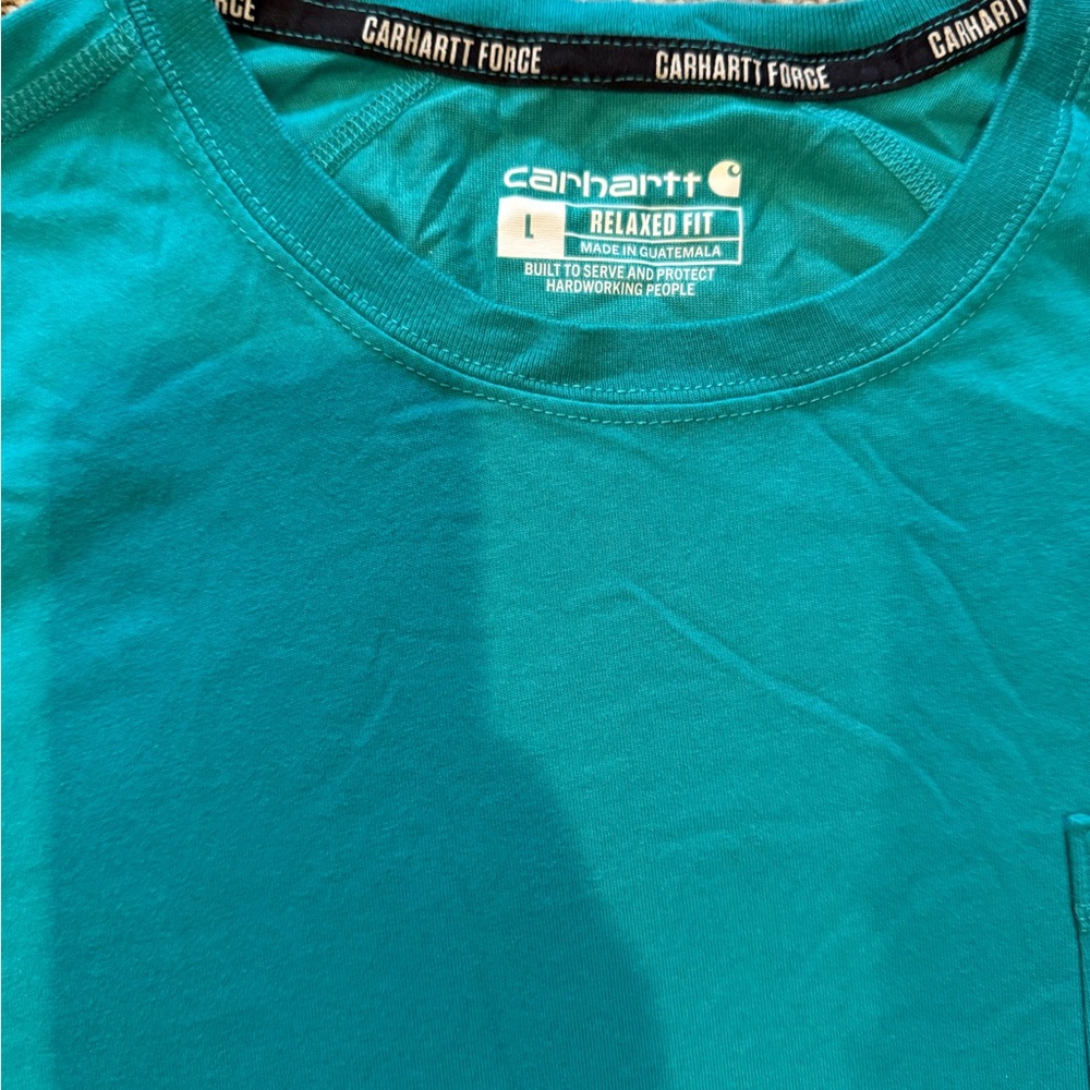 Carhartt Men's Teal Pocket T-Shirt Large never worn - Picture 3 of 5